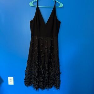 Dress the Population Black Dress with Floral Accents